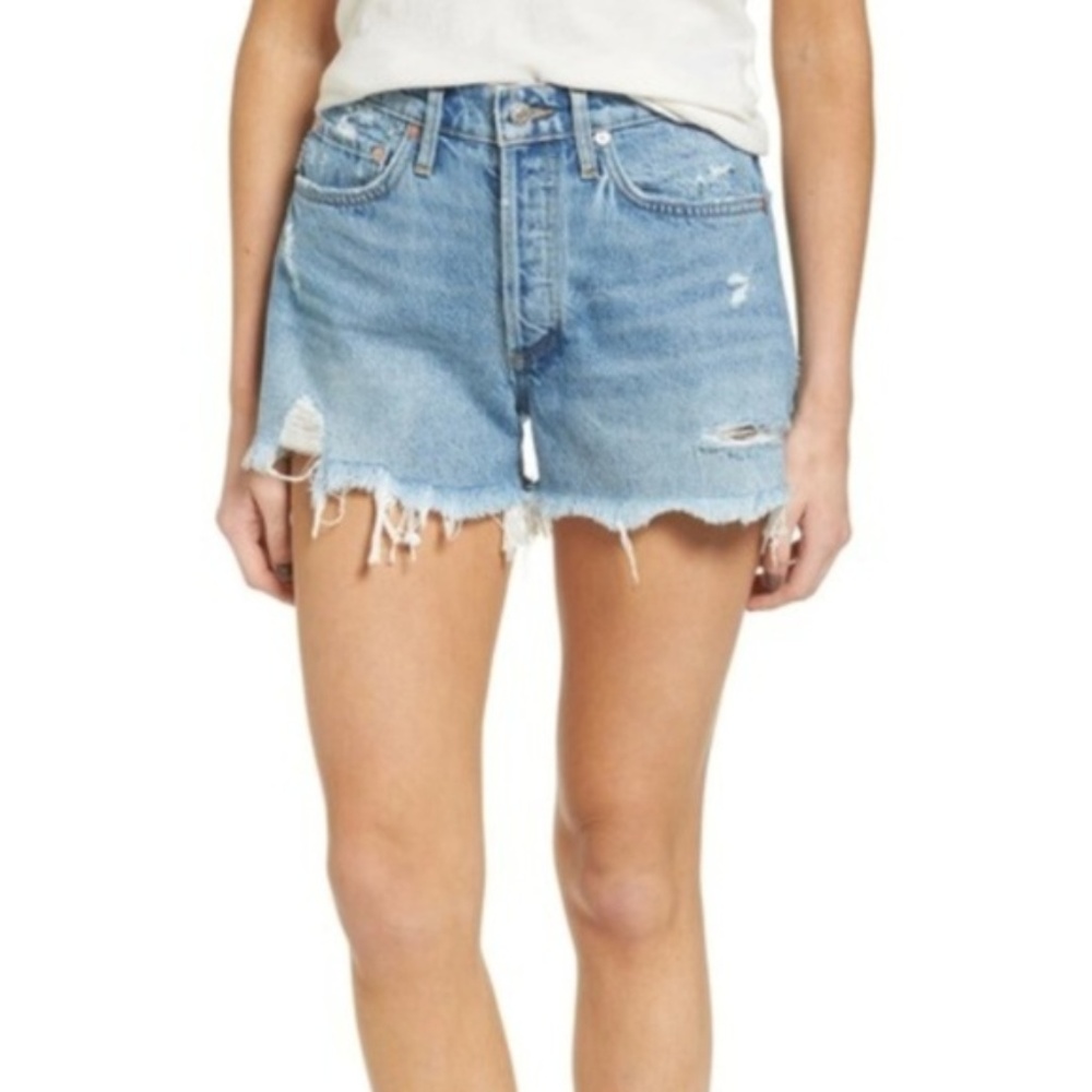 AGOLDE Parker Distressed Denim Shorts 32